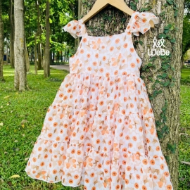 Đầm hoa xoè bé gái