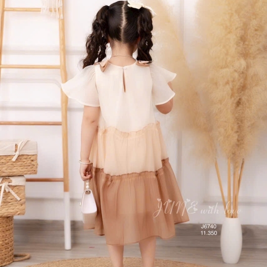 Đầm tầng 2 màu