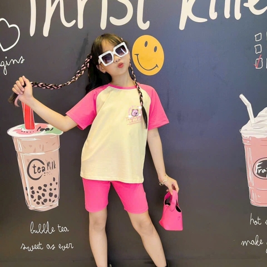 Bộ thun bé gái 2 mẫu