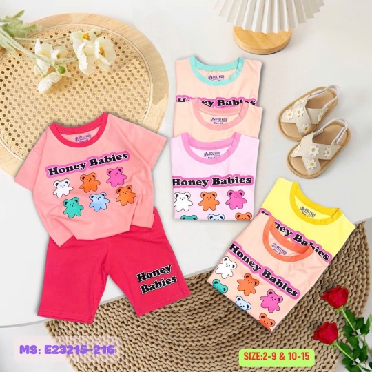 Bộ thun lửng bé gái